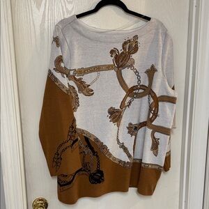 Chico's Brown and Cream Knit Top
